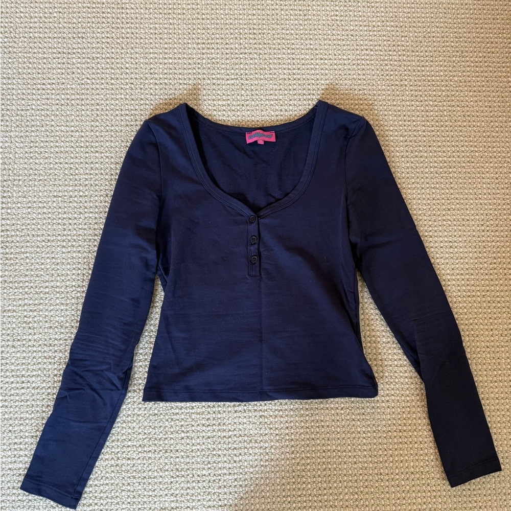 Edikted Midnight Blue Button-Up Shirt
